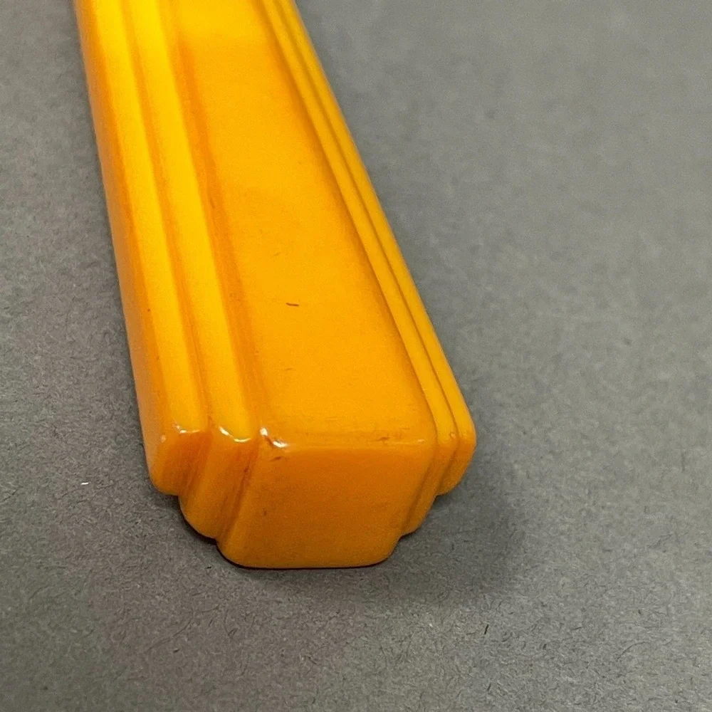 Vintage Knife Sharpener‎ Yellow Bakelite? Stainless Steel